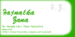 hajnalka zana business card